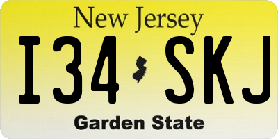 NJ license plate I34SKJ