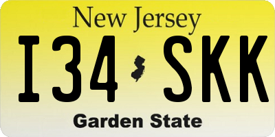 NJ license plate I34SKK