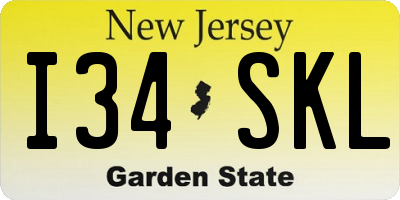 NJ license plate I34SKL