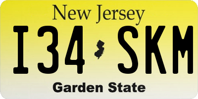NJ license plate I34SKM