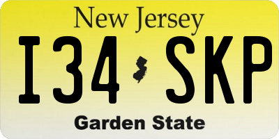 NJ license plate I34SKP