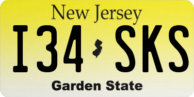 NJ license plate I34SKS