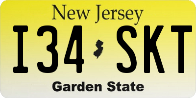 NJ license plate I34SKT