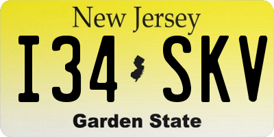 NJ license plate I34SKV
