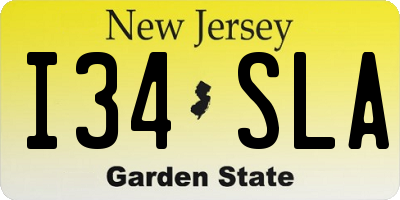 NJ license plate I34SLA