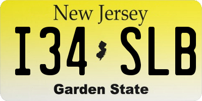 NJ license plate I34SLB