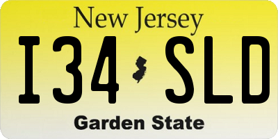 NJ license plate I34SLD