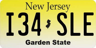 NJ license plate I34SLE