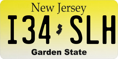 NJ license plate I34SLH