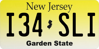 NJ license plate I34SLI