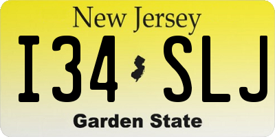 NJ license plate I34SLJ