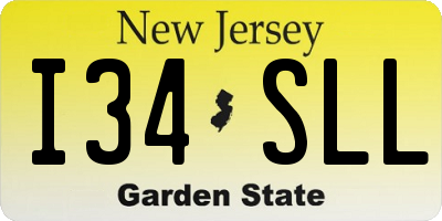 NJ license plate I34SLL