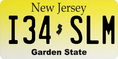 NJ license plate I34SLM