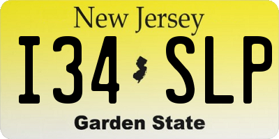 NJ license plate I34SLP