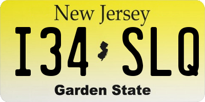NJ license plate I34SLQ