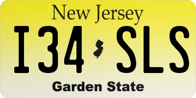 NJ license plate I34SLS