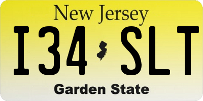 NJ license plate I34SLT