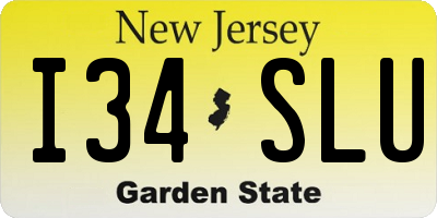 NJ license plate I34SLU