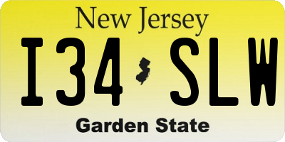 NJ license plate I34SLW