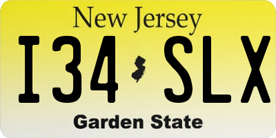 NJ license plate I34SLX
