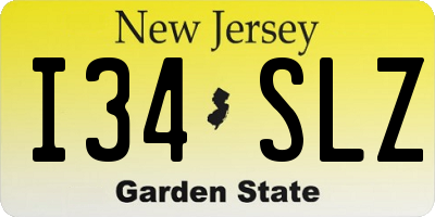 NJ license plate I34SLZ