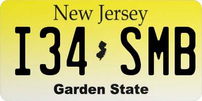 NJ license plate I34SMB