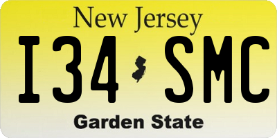 NJ license plate I34SMC
