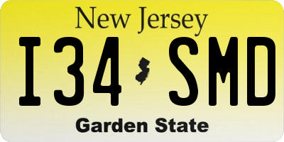 NJ license plate I34SMD