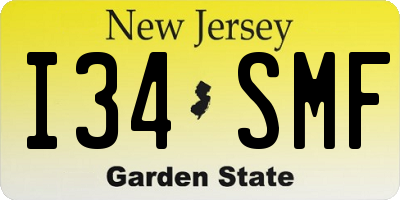 NJ license plate I34SMF