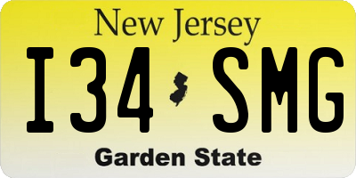 NJ license plate I34SMG