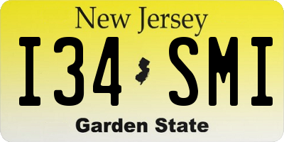 NJ license plate I34SMI