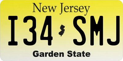 NJ license plate I34SMJ
