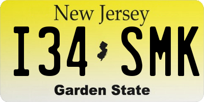 NJ license plate I34SMK