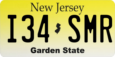 NJ license plate I34SMR