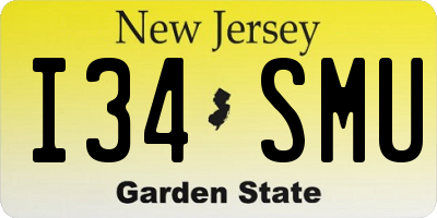 NJ license plate I34SMU