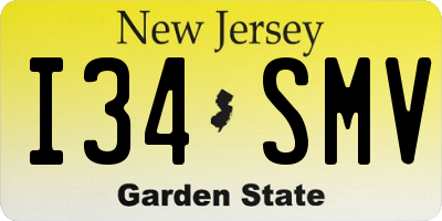 NJ license plate I34SMV