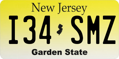 NJ license plate I34SMZ