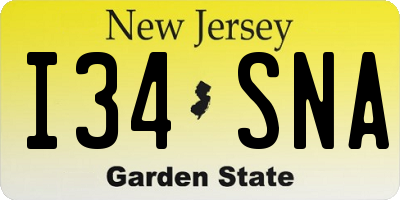 NJ license plate I34SNA