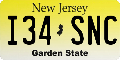 NJ license plate I34SNC