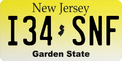 NJ license plate I34SNF