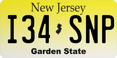NJ license plate I34SNP