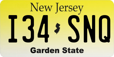 NJ license plate I34SNQ