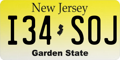 NJ license plate I34SOJ