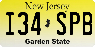 NJ license plate I34SPB