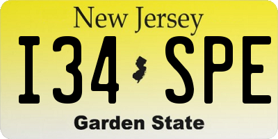 NJ license plate I34SPE