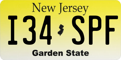 NJ license plate I34SPF