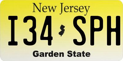 NJ license plate I34SPH