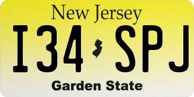 NJ license plate I34SPJ