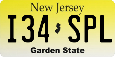 NJ license plate I34SPL