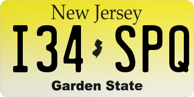 NJ license plate I34SPQ